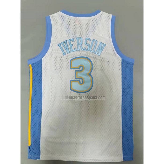 Camiseta Denver Nuggets Allen Iverson NO 3 Mitchell & Ness 2006-07 Blanco